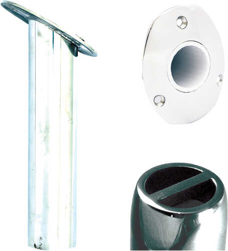 Tigress Oval Head SS Gunnel Mount Rod Holder - 30° - 10-1/2"