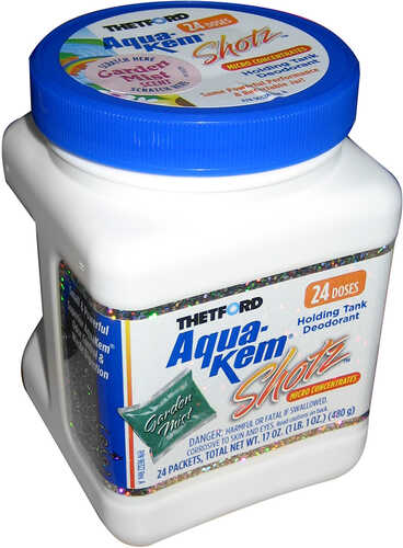 Thetford Aqua-Kem Shotz - 24 Toss-Ins Holding Tank Deodorant - Garden Mist