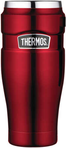 Thermos Stainless King&trade; Vacuum Insulated Travel Tumbler - 16 oz. Steel/Cranberry