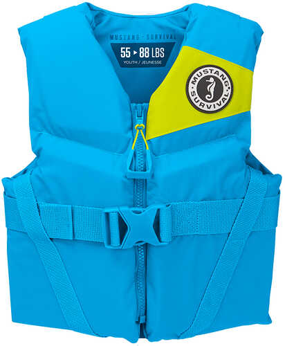 Mustang Rev Youth Foam Vest - Azure Blue