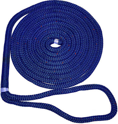 New England Ropes 5/8" X 50&#39; Nylon Double Braid Dock Line - Blue W/tracer