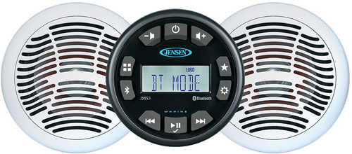 JENSEN JMS3SSPKG Marine Entertainment System w/AM/FM/USB Bluetooth Stereo &amp; Pair AMS620W Speakers