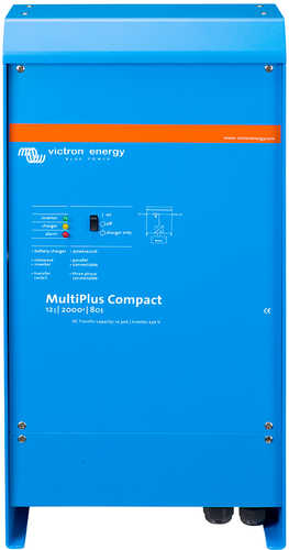 Victron Multiplus Inverter/Charger 12 VDC - 2000W - 80AMP Battery Charger - 50AMP Transfer Switch