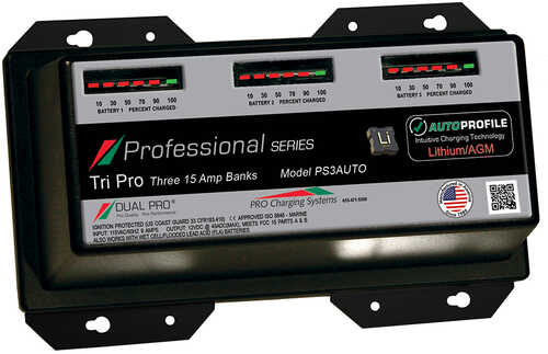 Dual Pro Ps3 Auto 15a - 3-bank Lithium/agm Battery Charger