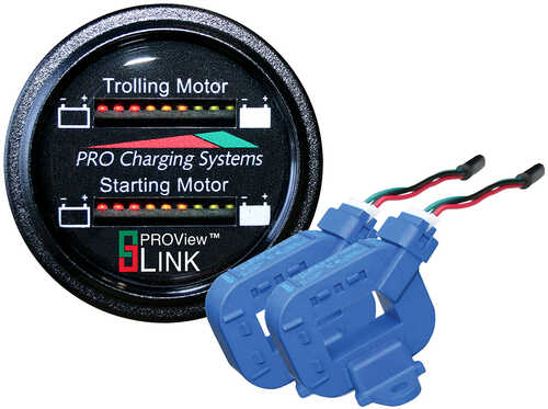Dual Pro Lithium Battery Gauge - Round Display With 2 Current Transducers