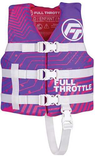 Full Throttle Child Nylon Life Jacket - Purple