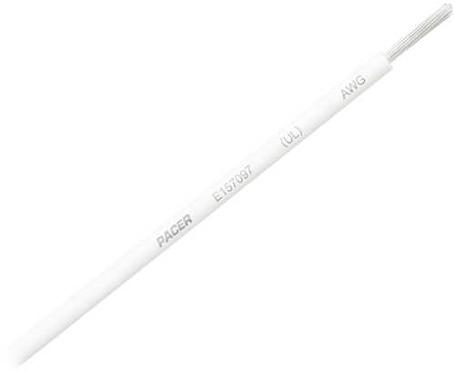 Pacer White 16 Awg Primary Wire - 25'