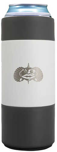 Toadfish Non-Tipping Slim Can Cooler + Adapter - 12oz - White