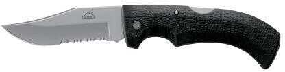 Gerber Folding Knife With Serrated Edge Clip Point Blade & Sheath Md: 06079