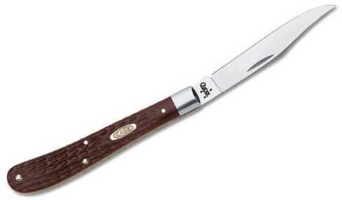 Case 00135 Trapper Slimline 3.25" Folding Clip Point Plain Tru-Sharp SS Blade Jigged Brown Synthetic Handle