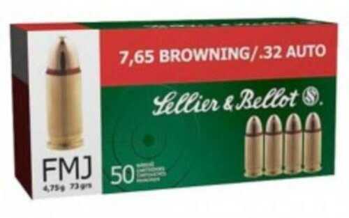 32 ACP 73 Grain Full Metal Jacket 50 Rounds Sellior & Bellot Ammunition