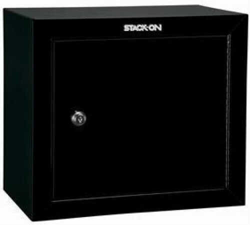 15" Steel Pistol/Ammo Cabinet Black High Gloss Finish With Silver accents - Exterior: 17" X 10" California DOJ