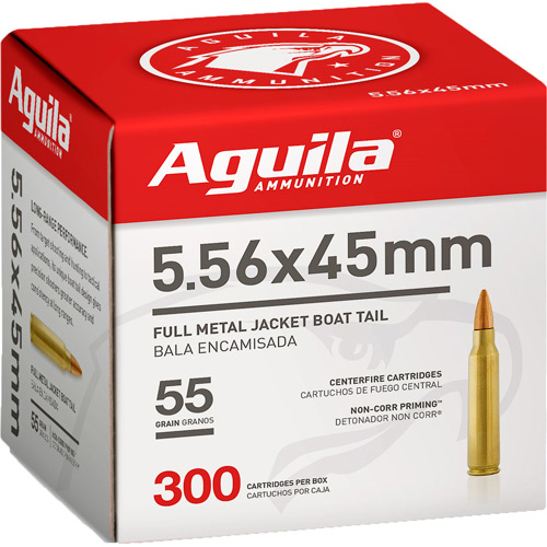 5.56mm Nato 55 Grain FMJ 300 Rounds Aguila Ammunition