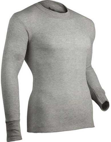 Indera Cotton Heavyweight Thermal Shirt Long Sleeve Heather Gray Large Model: 839ls-hg-lg