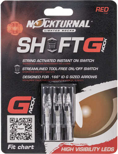 Nockturnal Lighted Nocks Red G 3 pk. Model: NT-813