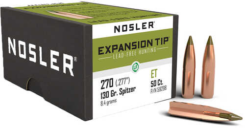 Nosler Expansion Tip Bullet 270 Cal. 130 gr. Spitzer Point 50 pk.  Model: 59298