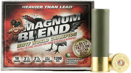 Hevi Shot Magnum Blend Loads 10 ga. 3.5 in. 2 3/8 oz. 5/6/7 Shot 5 rd. Model: HS13567