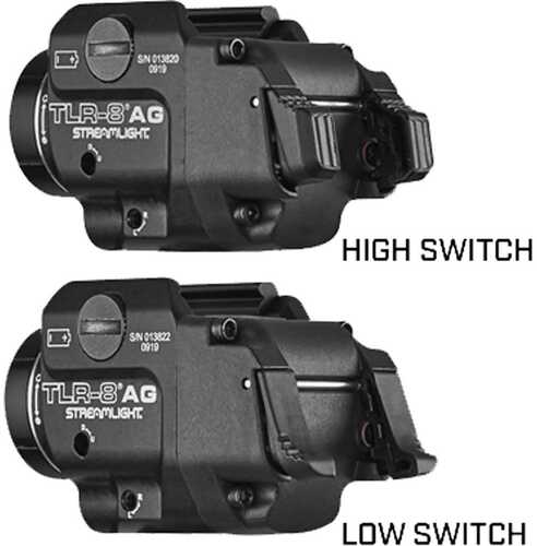 Streamlight 69434 TLR-8 A With Green Laser Clear Led 500 Lumens Cr123A Lithium Battery Black Aluminum High/Low Switch