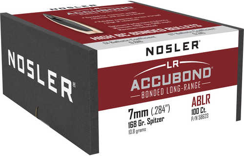 Nosler AccuBond Long Range Bullets 7mm 168 gr. Spitzer Point 100 pk. Model: 58623