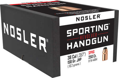 Nosler Sporting Handgun Revolver Bullet .38 Cal. 158 gr. Jacketed Hollow Point 250 pk. Model: 44841