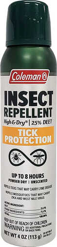 Coleman High and Dry Insect Repellent 4oz - 25% Deet w/ Tick Protection