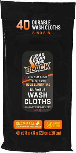 Dead Down Wind BLACK Premium Field Wash Cloths 40 pk. Model: 13725