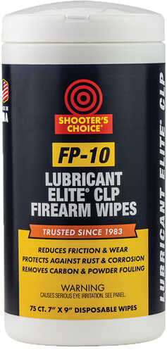 Shooters Choice FP-10 Lubricant Elite CLP Wipes 75 pk. Model: SHF-75C-FP10