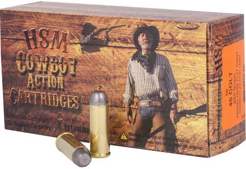 HSM Cowboy Action Handgun Ammunition 45 Colt 250 gr. 50 rd. Model: HSM-45C-1-N