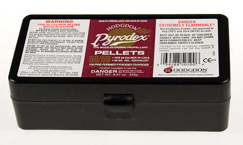 Hodgdon Pyrodex Pellets 100 Bx .50/50 Grains 12 Bx/Case