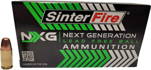 Sinterfire NXG Lead Free Ball Pistol Ammo 9mm 100 gr. Lead Free Ball 50 rd. Brass Case Model: SF9100NXG(50)