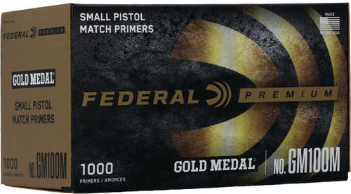 Federal Premium Gold Medal Pistol Primers Small 1000 ct. HAZ Model: GM100M