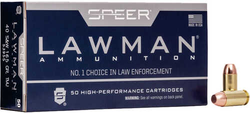Speer Lawman Pistol Ammo 40 S&W 165 gr. TMJ 50 rd. Model: 53955