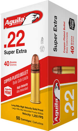 Aguila Standard High Velocity Rimfire Ammo 22 LR. 40 gr. Solid 50 rd. Model: 1B220328