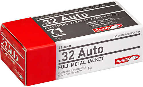 Aguila Pistol Ammo 32 ACP 71 gr. FMJ 50 rd. Model: 1E322110