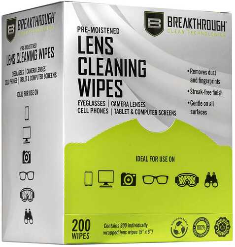 BREAKTHROUGH CLEAN TECHNOLOG Multi-Purpose Lens Wipes 200CT DISP Box