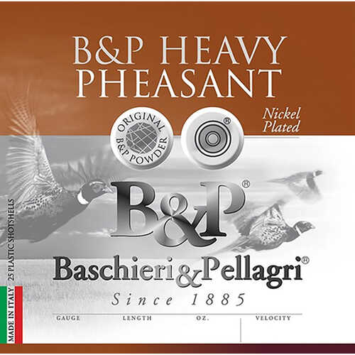 B&P Heavy Pheasant Shotgun Loads 12 ga. 2.75 in. 1 3/8 oz. 1450 FPS 4 Shot 25 rd. Model: 12B38H4