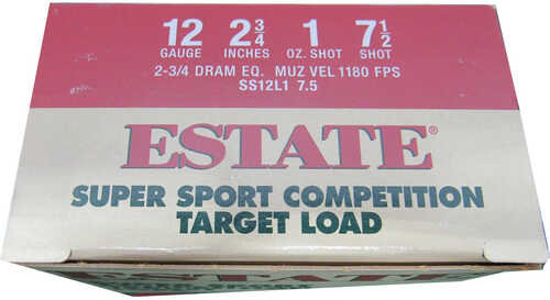Estate Super Sport Competition Target Load 12 ga. 2.75 in. 2 3/4 Dr. 1 oz. 7.5 Shot 25 rd. Model: SS12L1 7.5
