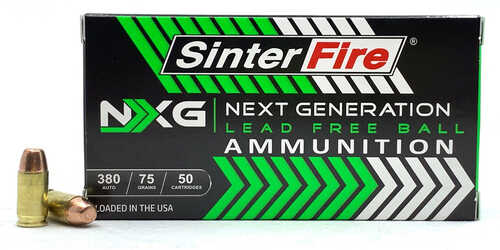 Sinterfire NXG Lead Free Ball Pistol Ammo 380 ACP 75 gr. Lead-Free Ball 50 rd. Model: SF38075NXG