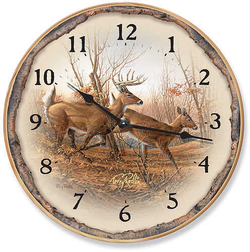 Wild Wings Wall Clock - Autumn Run Whitetail Deer