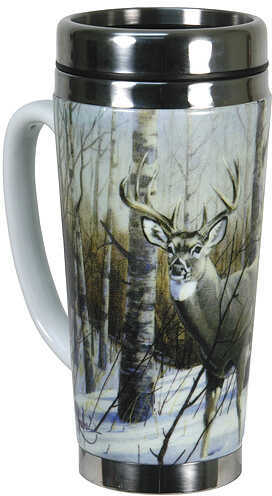 River's Edge Stainless Steel Mug - Deer 16Oz.