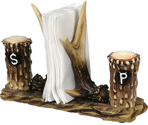 River's Edge Antler Salt/Pepper Shakers With Napkin Holder
