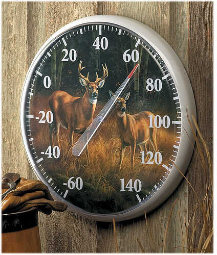 Wild Wings October Mist Thermometer Whitetail Deer 12'' dia.