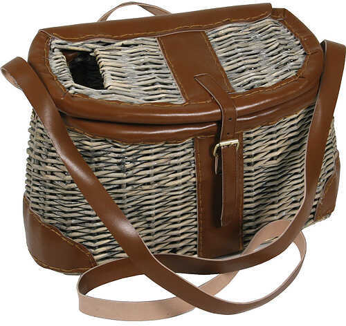 Rivers Edge Antiqued Wicker & Leather Fishing Creel 14x10.5x10