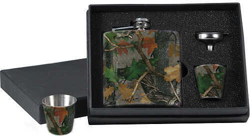 River's Edge Stainless Steel Pocket Flask/Shot Glass Set - Camo