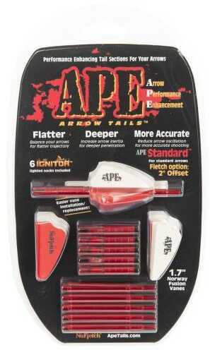 APE Arrow Tail for Small Diameter Arrows-Light Offset Black 6/pk. with 6 Lighted Nocks Included Model: NUFL-H2020-BLK-6L