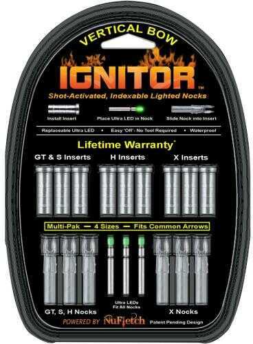 NuFletch Ignitor Nocks Green Universal Fit 3 pk. Model: IGNT-UNIV-GRN