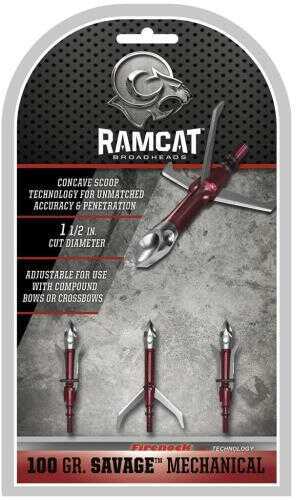 Ramcat Broadhead Savage Mechan 100gr 3-bld 1 1/2" Cut 3pk