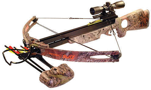 Arrow Precision Inferno Blitz II Crossbow Package W/4X32 Multi-Reticle Illum Scope 150Lbs Camo