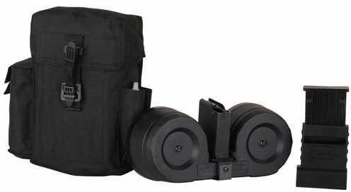 AR-15 100 Round Drum Magazine 223 Rem/5.56 Nato Black Polymer Clear Cover KCI AR15 With Pouch And Mag Loader. Mil-Spec