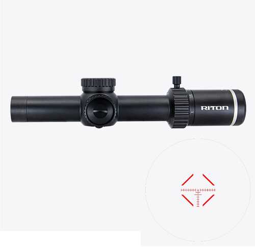 Riton Optics X5 Tactix 1-6X 24mm Obj 111.20-18.33 ft @ 100 yds FOV 30mm Tube Black Finish Illuminated TF-1
